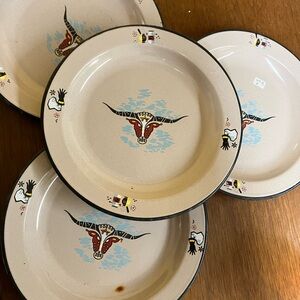 Vintage Western Themed Dinner Plates